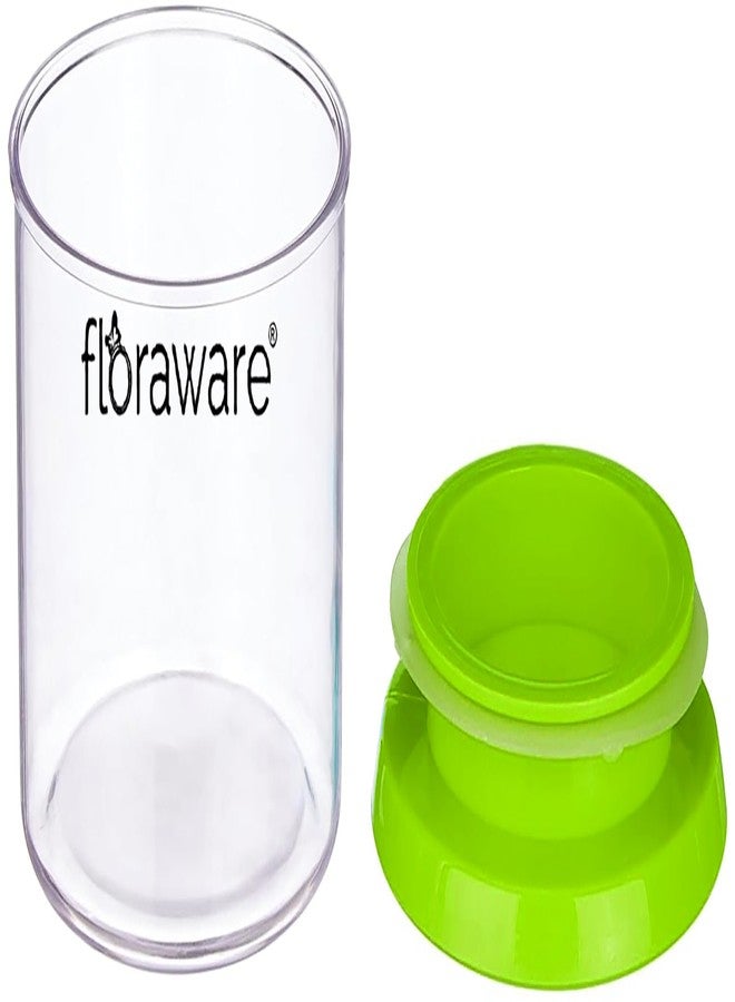 Floraware Plastic Air Tight BPA Free Stackable Round Push Multipurpose Containers For Kitchen Organizer 500ml for Rice Dal Flour Snacks Cereals Pack of 6 (Green) - Image 3